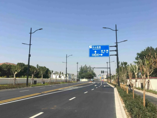 進口博覽會周（zhōu）邊道路多杆合一路燈